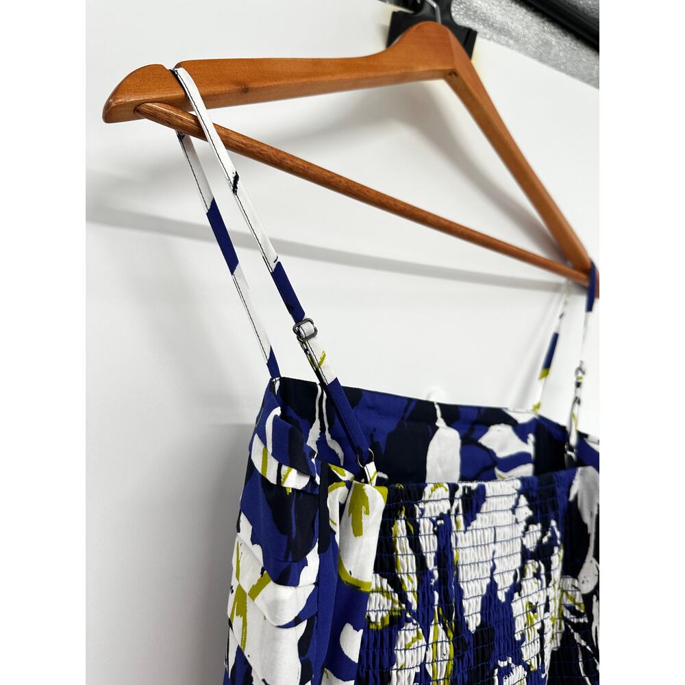 EVEREVE NWT Emmie Ruched Blue White Bold Floral Dress // XS - Picture 9 of 12
